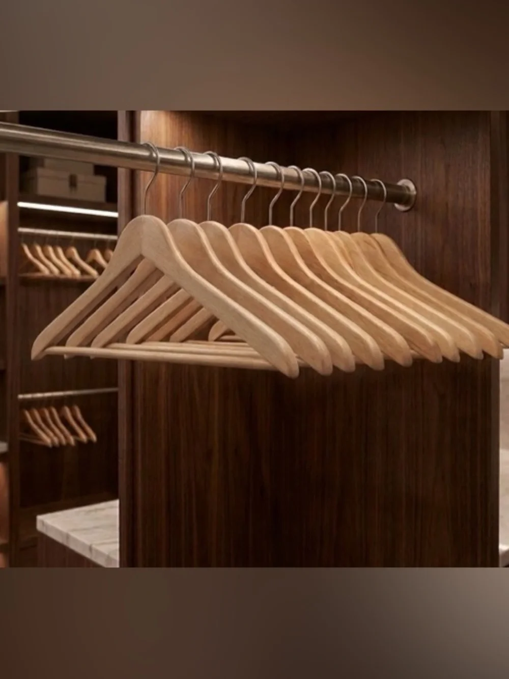 10-Piece Natural Wood Hanger Set